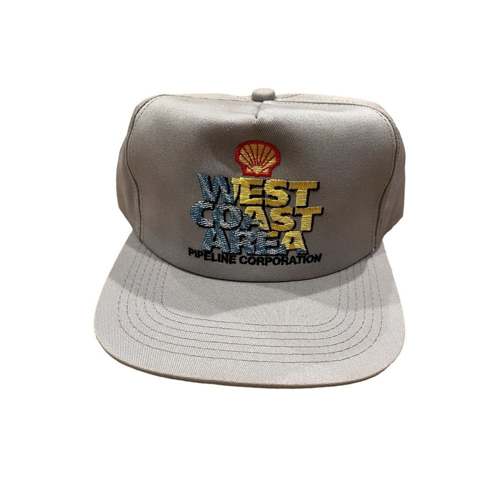 Vintage Shell West Coast Area Pipeline Corporation Gray Embroidered Snapback Hat